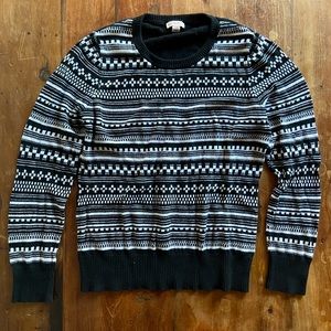 White and black pattern sweater